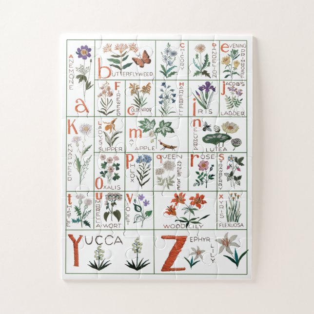 Wildblume Alphabet Puzzle | Nature Alphabet (Vertikal)