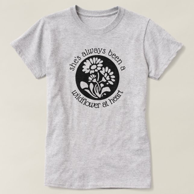 "Wildblume am Herzen" grafischer T - Shirt (Design vorne)