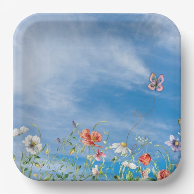 Wildblume an der Sommergrenze Pappteller (Vorderseite)