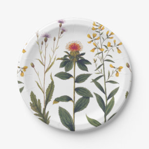 Wildblume Antique Elegante Vintage Natur Pappteller