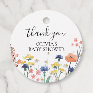 Wildblume Aquarell Blumendusche Danke Geschenkanhänger