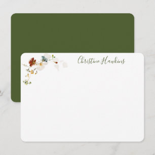 Wildblume Aquarell Hübsches Blumenmuster Personali Mitteilungskarte