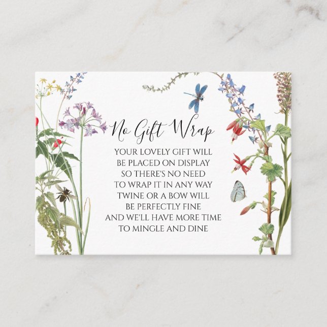 Wildblume Aquarellblütendusche Begleitkarte (Vorderseite)