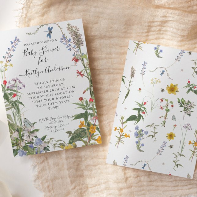 Wildblume Aquarellblütendusche Einladung (Von Creator hochgeladen)