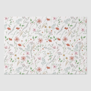 Wildblume Aquarellbogen Vintages Blumenmuster Seidenpapier