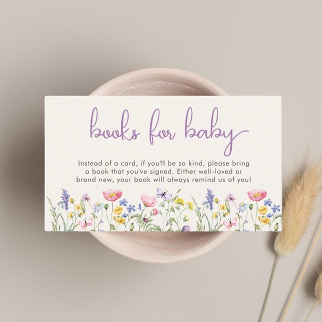 Wildblume Aquarellbücher für Kindermädchendusche Begleitkarte (Von Creator hochgeladen)