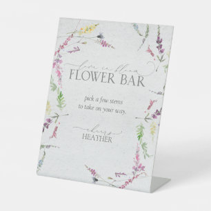 Wildblume Aquarelldusche Blume Bar Sockelschild