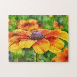 Wildblume Aquarellfarben Art Puzzle