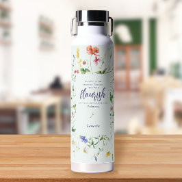 Wildblume Aquarellschrift Personalisiert Trinkflasche