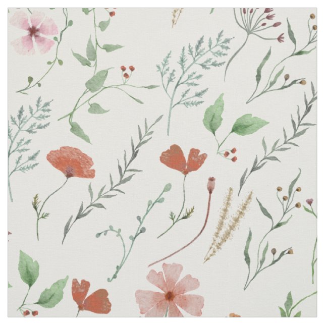 Wildblume Aquarelltöne, bunte Stoffe Sommer (Muster)