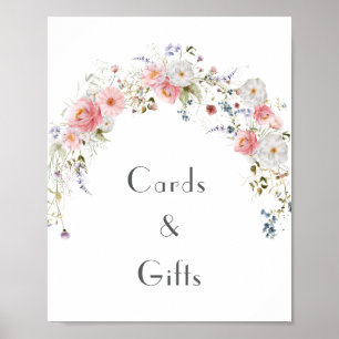 Wildblume Arc Pink White Wedding Cards & Gifts Poster