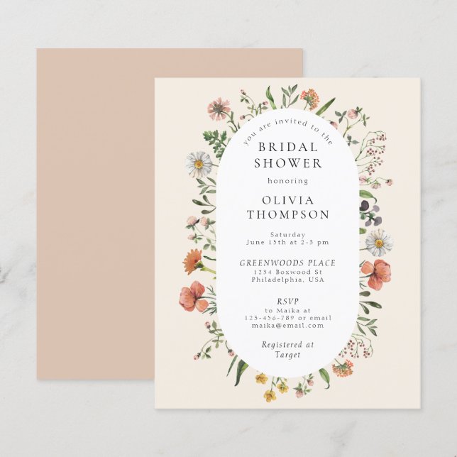 Wildblume Arch Brautparty (Vorne/Hinten)