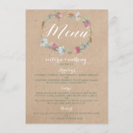 Wildblume auf dem "Kraft Country Wedding Menu" Menükarte