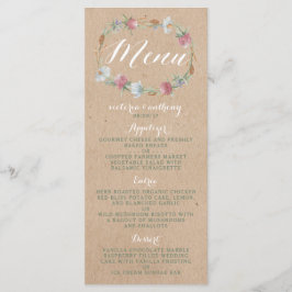 Wildblume auf dem "Kraft Country Wedding Menu" Menükarte