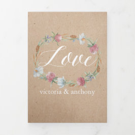 Wildblume auf der Kraft Country Wedding Suite Dreifach Gefaltete Einladung