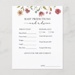 Wildblume Baby Advice and Predictions Card