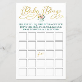 Wildblume Baby Bingo Spiel Flyer