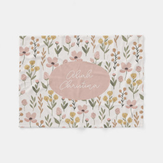 Wildblume Baby Blanket Personalisiertes Kinderzimm Fleecedecke