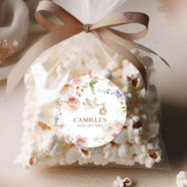 Wildblume Baby Bloom Dusche Runder Aufkleber