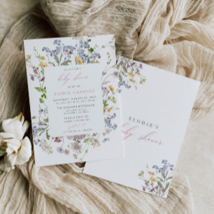 Wildblume Baby Dusche Einladung Girl Boho Pink