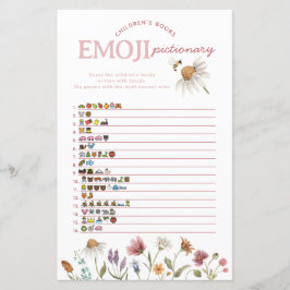 Wildblume Baby Dusche Emoji Pictionary Game