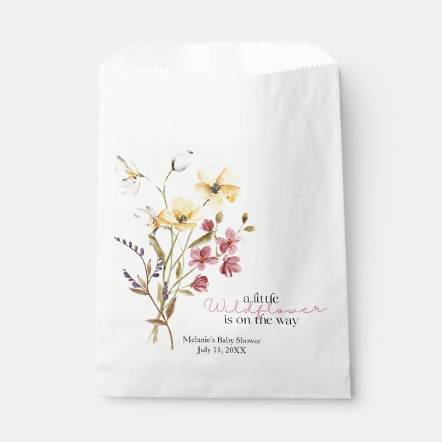 Wildblume Baby Dusche Gefallen Taschen Geschenktütchen (Vorderseite)