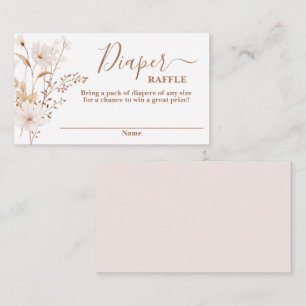 Wildblume Baby Dusche Mädchen Diaper Raffekarte Begleitkarte