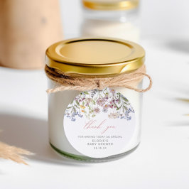 Wildblume Baby Dusche Runde Gefälligkeit Tag Flora Geschenkanhänger