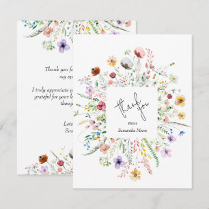 Wildblume Baby Dusche Vielen Dank Mitteilungskarte