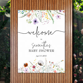 Wildblume Baby Dusche Willkommen Poster