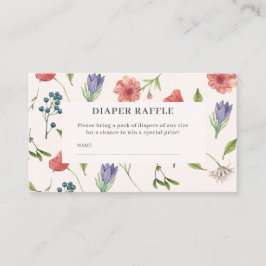 Wildblume Baby Dusche Windel Gewinnspiel Begleitkarte