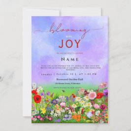 Wildblume Baby im Blut Geschlecht neutral Einladung