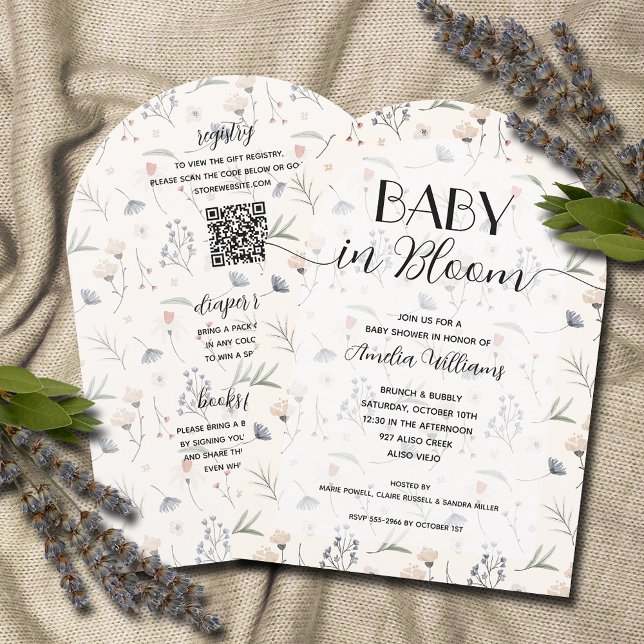 Wildblume Baby in Bloom All in One Dusche Einladung (Wildflower Baby in Bloom All in One Shower Invitations)