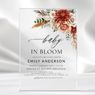 Wildblume Baby in Bloom Autumn Babydusche Acryleinladungen