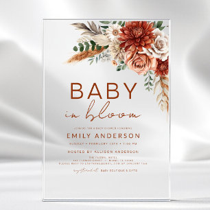 Wildblume Baby in Bloom Autumn Babydusche Acryleinladungen