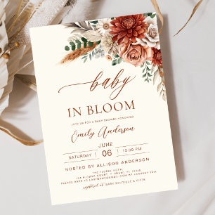 Wildblume Baby in Bloom Autumn Babydusche Einladung