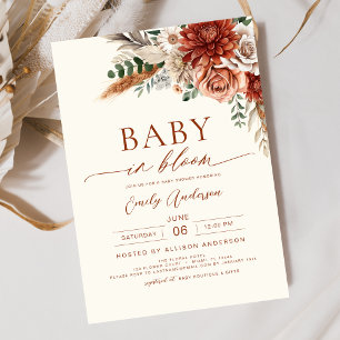 Wildblume Baby in Bloom Autumn Babydusche Einladung