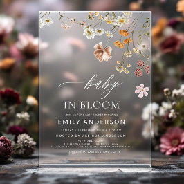 Wildblume Baby in Bloom Baby Dusche Acryleinladungen