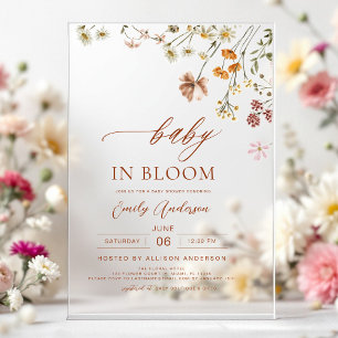Wildblume Baby in Bloom Baby Dusche Acryleinladungen