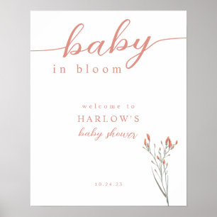 Wildblume Baby in Bloom Baby Dusche Begrüßungszeic Poster