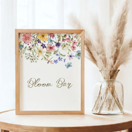 Wildblume Baby in Bloom Baby Dusche Blüte Bar Poster