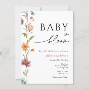 Wildblume Baby in Bloom Baby Dusche Einladung