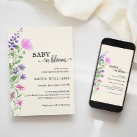 Wildblume Baby in Bloom Baby Dusche Einladung
