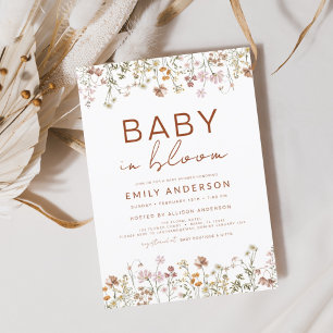 Wildblume Baby in Bloom Baby Dusche Einladung