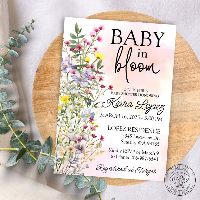 Wildblume Baby in Bloom Baby Dusche Einladung (Von Creator hochgeladen)