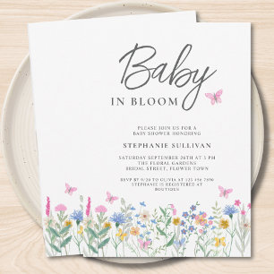 Wildblume Baby in Bloom Baby Dusche Einladung