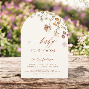 Wildblume Baby in Bloom Baby Dusche Terracotta Einladung