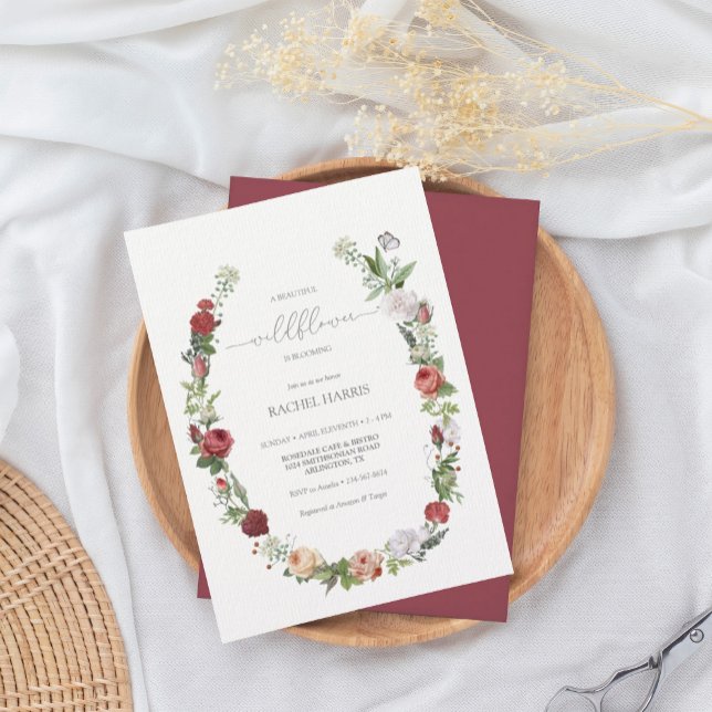 Wildblume Baby in Bloom Baby Shower Girl Einladung (Von Creator hochgeladen)