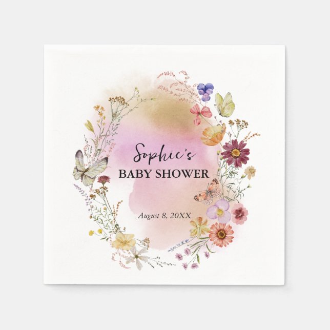 Wildblume Baby in Bloom Cocktail Serviette (Vorderseite)