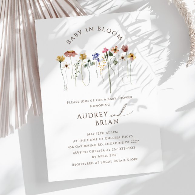 Wildblume Baby in Bloom Couple's Babydusche Einladung (Von Creator hochgeladen)